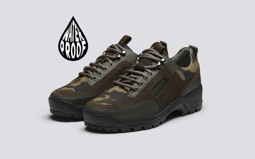 Sneaker 54 | Walking Shoes for Women in Military Green | Grenson  - Main View