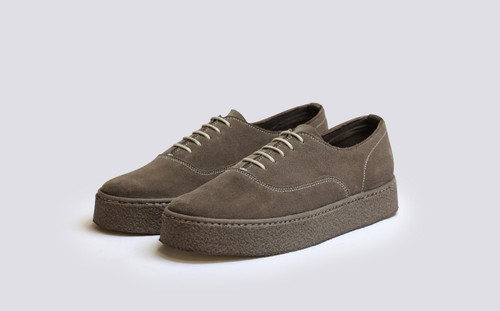 M.I.E. Oxford Sneaker | Womens Sneaker in Taupe Suede | Grenson - Main View