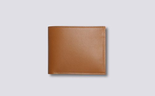 Bi-Fold Wallet in Tan Leather | Grenson - Main View