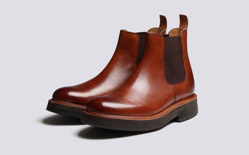 Colin | Chelsea Boots for Men in Tan Leather | Grenson - Main View