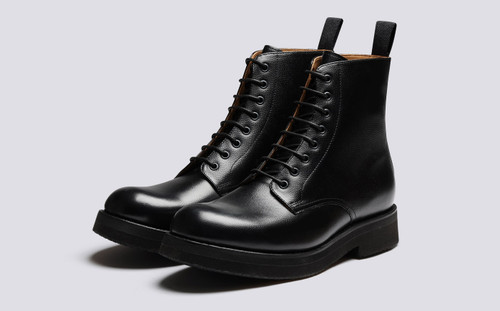 Dudley | Mens Boots in Black with Rubber Sole | Grenson - Main View