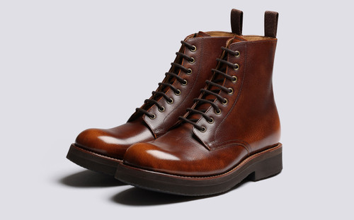 Dudley | Mens Boots in Tan with Rubber Sole | Grenson - Main View