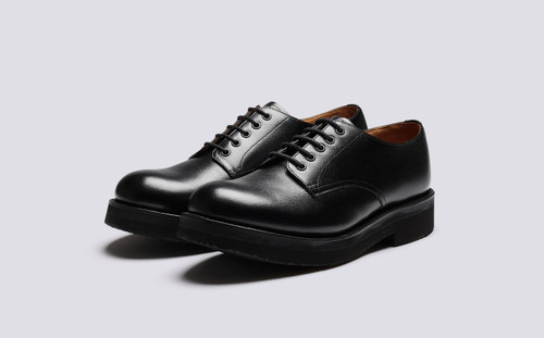 Darryl | Mens Derby Shoes in Black with Rubber Sole | Grenson - Main View