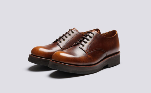 Darryl | Mens Derby Shoes in Tan with Rubber Sole | Grenson - Main View
