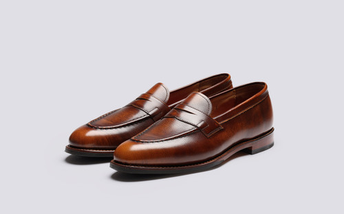 Lloyd | Mens Loafers in Vintage Tan Leather | Grenson - Main View