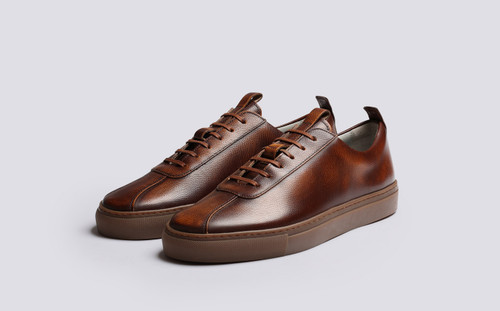 grenson leather trainers