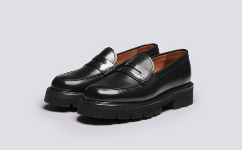 Lyndsey | Loafers for Women in Black Smooth Leather | Grenson - Main View