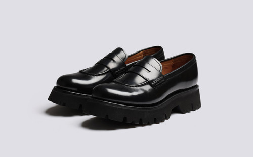 Hattie | Loafers for Women in Black Colorado Leather | Grenson - Main View