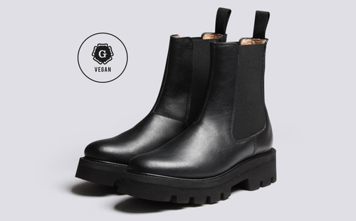 Milly | Vegan Chelsea Boots for Women in Black | Grenson - Main View