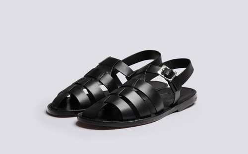Queenie | Womens Sandals in Black Leather | Grenson - Main View