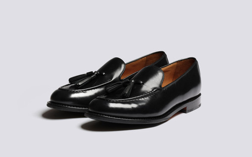 Merlin | Loafers for Men in Black Leather | Grenson - Main View
