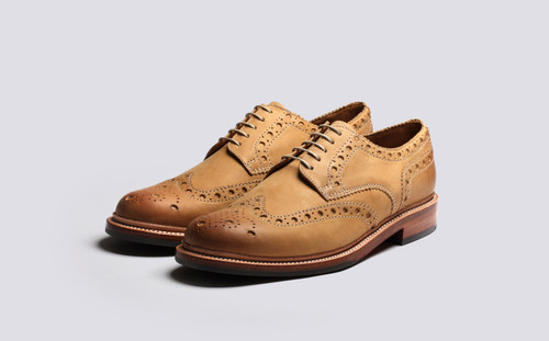 Archie | Mens Brogues in Ginger Burnished Nubuck | Grenson - Main View
