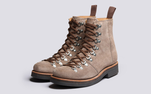 Nanette | Womens Hiker Boots in Brown Suede Rubber Sole | Grenson - Main View