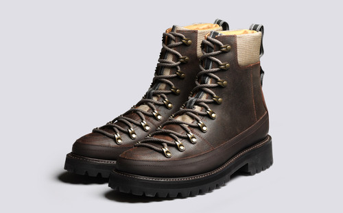 Brady Tech | Mens Hiker Boots in Brown on Vibram Sole | Grenson - Main View