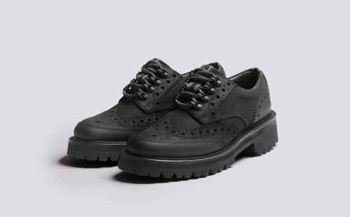 Ava Tech | Womens Brogues in Black on Vibram Sole | Grenson - Main View