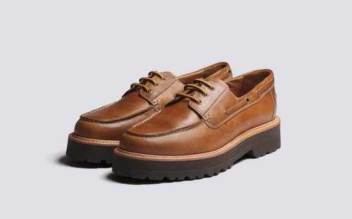 Dempsey | Mens Boat Shoes in Natural Heritage | Grenson - Main View