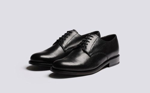 Curt | Derby Shoes for Men in Black Dipped Leather | Grenson - Main View