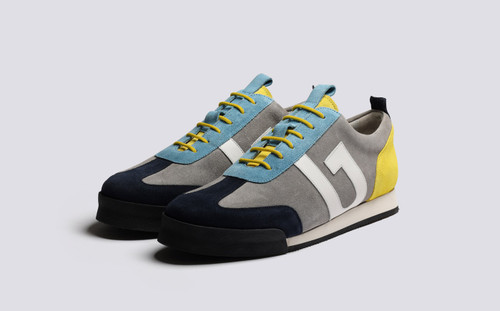 Sneaker 51 | Mens Trainers in Grey Multi Suede | Grenson - Main View