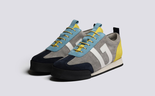 Sneaker 51 | Womens Trainers in Grey Multi Suede | Grenson - Main View