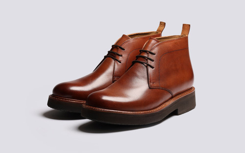 Clement | Mens Chukka Boots in Tan Leather | Grenson - Main View