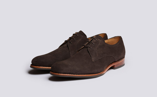 Gardner | Derby Shoes for Men in Brown Suede | Grenson - Main View