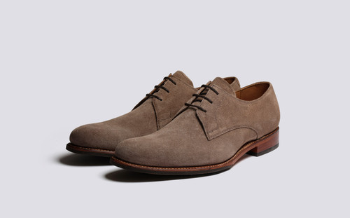 Gardner | Derby Shoes for Men in Beige Suede | Grenson - Main View