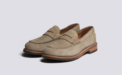 Julie | Womens Loafers in Beige Sand Suede  | Grenson - Main View