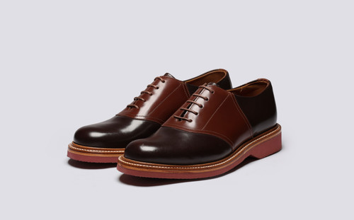 Bellamy | Mens Saddle Shoes in Tan and Brown | Grenson - Main View