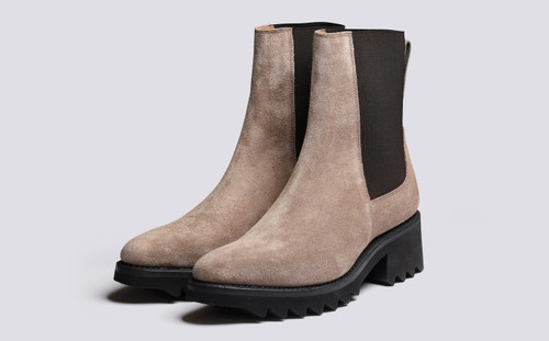Tilly | Womens Chelsea Boots in Beige Suede | Grenson - Main View