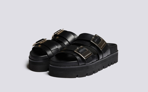 Ida | Womens Sandals in Black Leather | Grenson - Main View