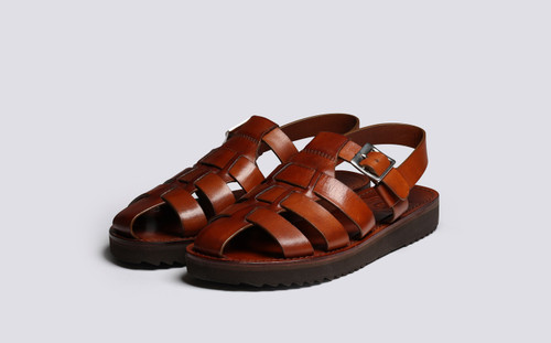 Queenie | Womens Sandals in Tan Leather | Grenson - Main View