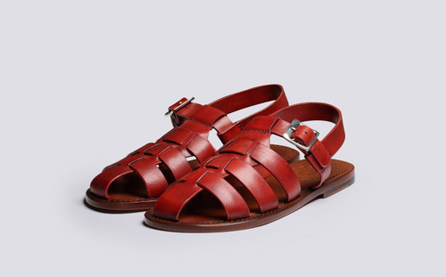 Queenie | Womens Sandals in Red Leather | Grenson - Main View