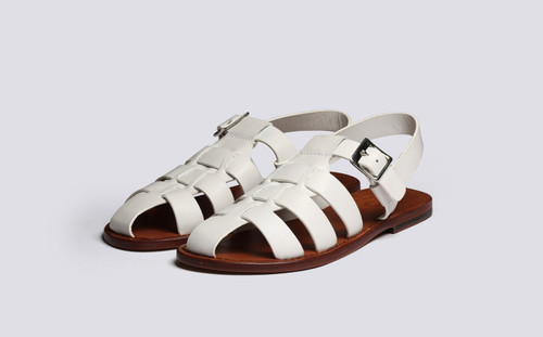 Queenie | Womens Sandals in White Leather | Grenson - Main View