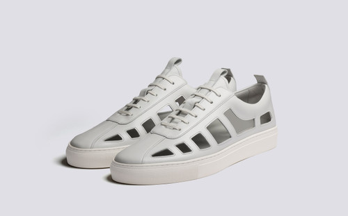 Sneaker 76 | Womens Cutout Sneakers in White | Grenson - Main View