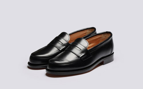 Epsom | Womens Loafers in Black Leather | Grenson - Main View