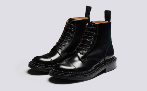 Demi | Womens Boots in Black Bookbinder Leather | Grenson - Main View