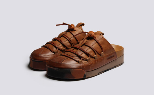 Sneaker 75 | Womens Mules in Ginger Burnished Nubuck | Grenson - Main View