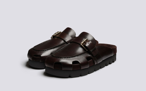 Dotty | Clogs for Women in Dark Brown Leather | Grenson - Main View