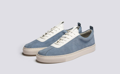 Sneaker 1 | Mens Sneakers in Light Blue Suede  | Grenson - Main View