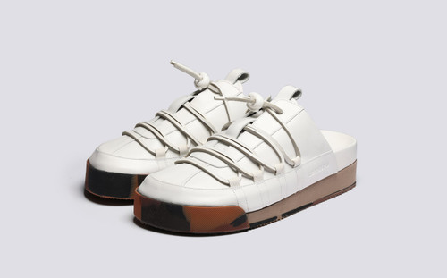 Sneaker 75 | Mens Mules in White Calf Leather | Grenson - Main View