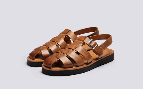 Quincy | Mens Sandals in Ginger Burnished Nubuck | Grenson - Main View