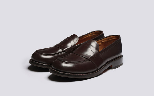 Ernie | Mens Loafers in Brown Leather | Grenson - Main View