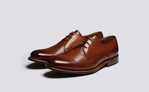 Gardner | Mens Derby Shoes in Tan Leather | Grenson - Main View