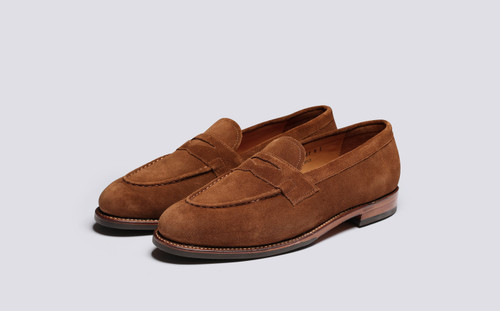 Lloyd | Mens Loafers in Brown Suede | Grenson - Main View