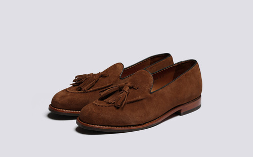 Merle | Mens Loafers in Brown Suede | Grenson - Main View