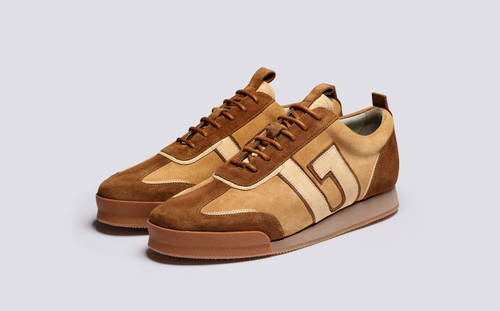 Sneaker 51 + | Mens Trainers in Brown and Cream | Grenson - Main View