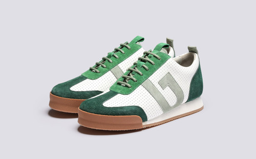 Grey and green trainers top