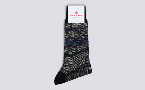 Womens Mermaid Sock | Black Cotton | Grenson - Main View