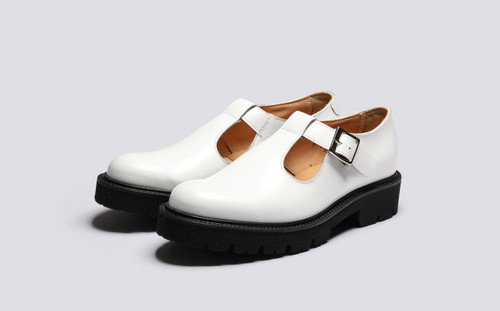 Marylebone | Womens Mary Jane Sandals in White | Grenson - Main View