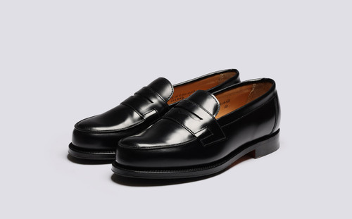 Epsom | Womens Loafers in Black Bookbinder Leather | Grenson - Main View